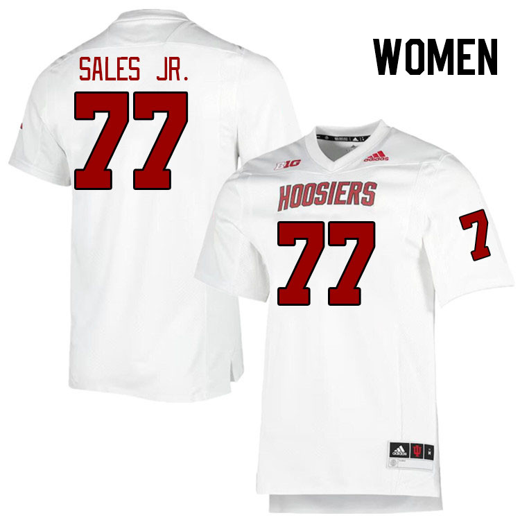 Women #77 Joshua Sales Jr. Indiana Hoosiers College Football Jerseys Stitched-Retro